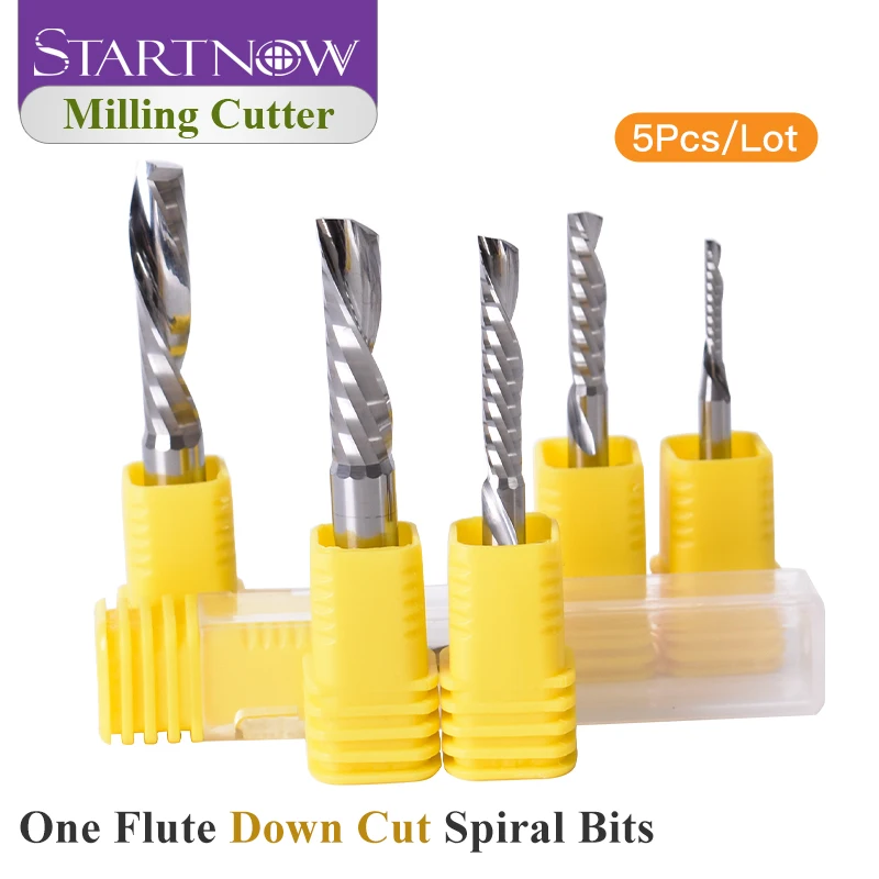 Startnow 5 pieces/batch milling cutter high performance CNC milling cutter left hand single edge spiral milling cutter precision