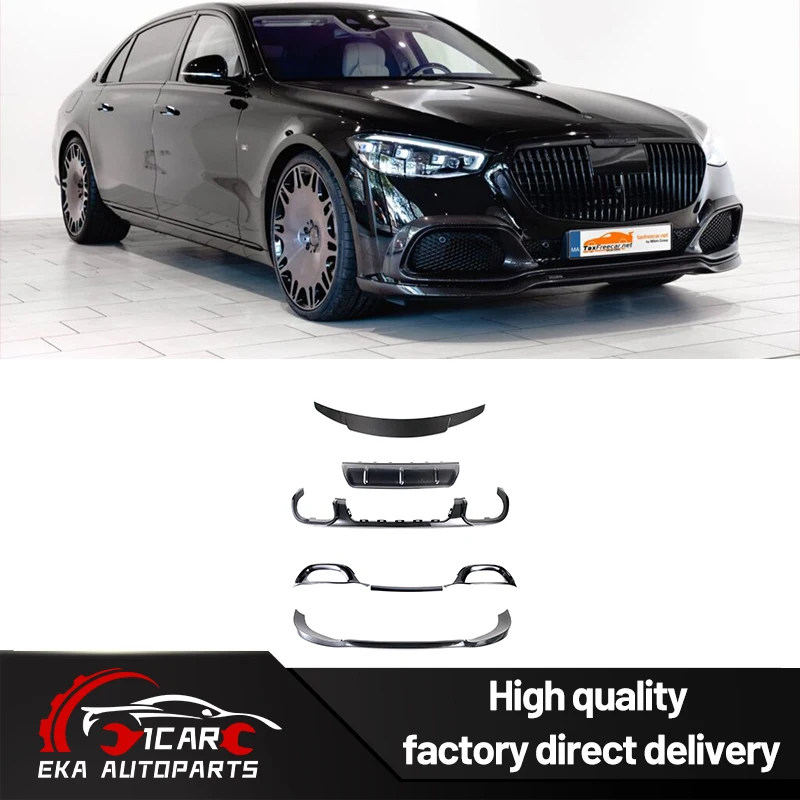 

Для Maybach S-Class W223 Полностью сухой карбоновый комплект для укладки кузова S580/S680 B Стиль сухой карбоновый передний губ Задний диффузор Спойлер багажника