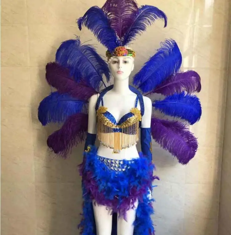 Samba Dance Clothing Feather Suit Women Stage Carnival Performance