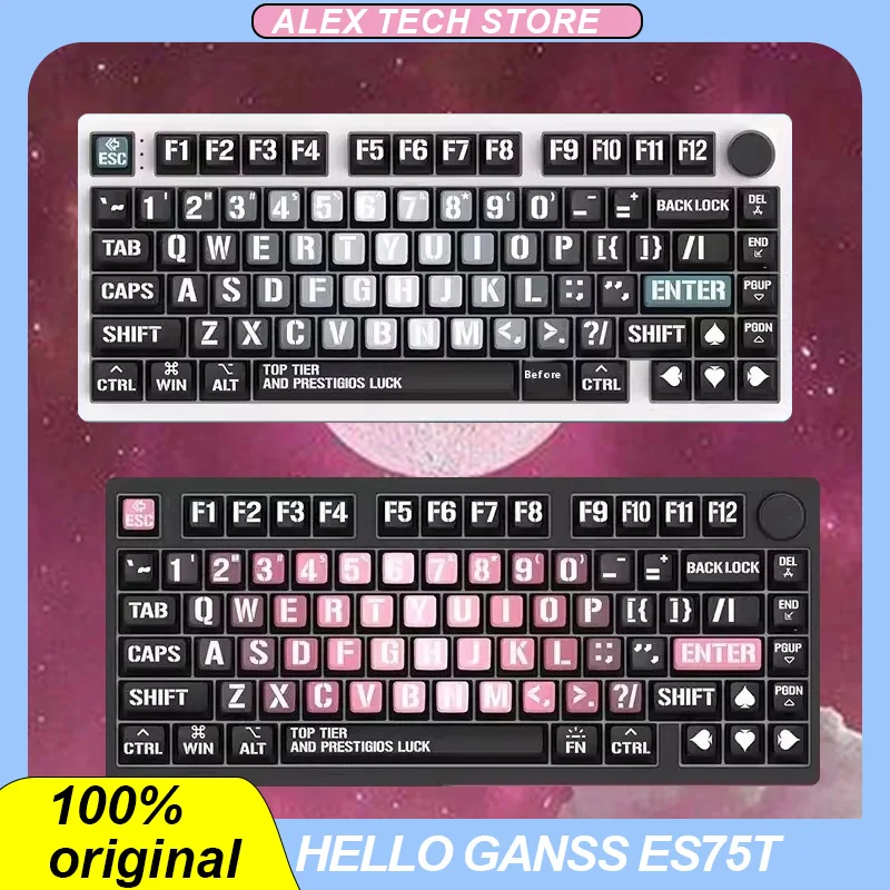 

HELLO Ganss ES75t Mechanical Keyboard aluminium alloy Wireless Bluetooth 3-Mode Multifunctional Knob Customized Gaming Keyboard