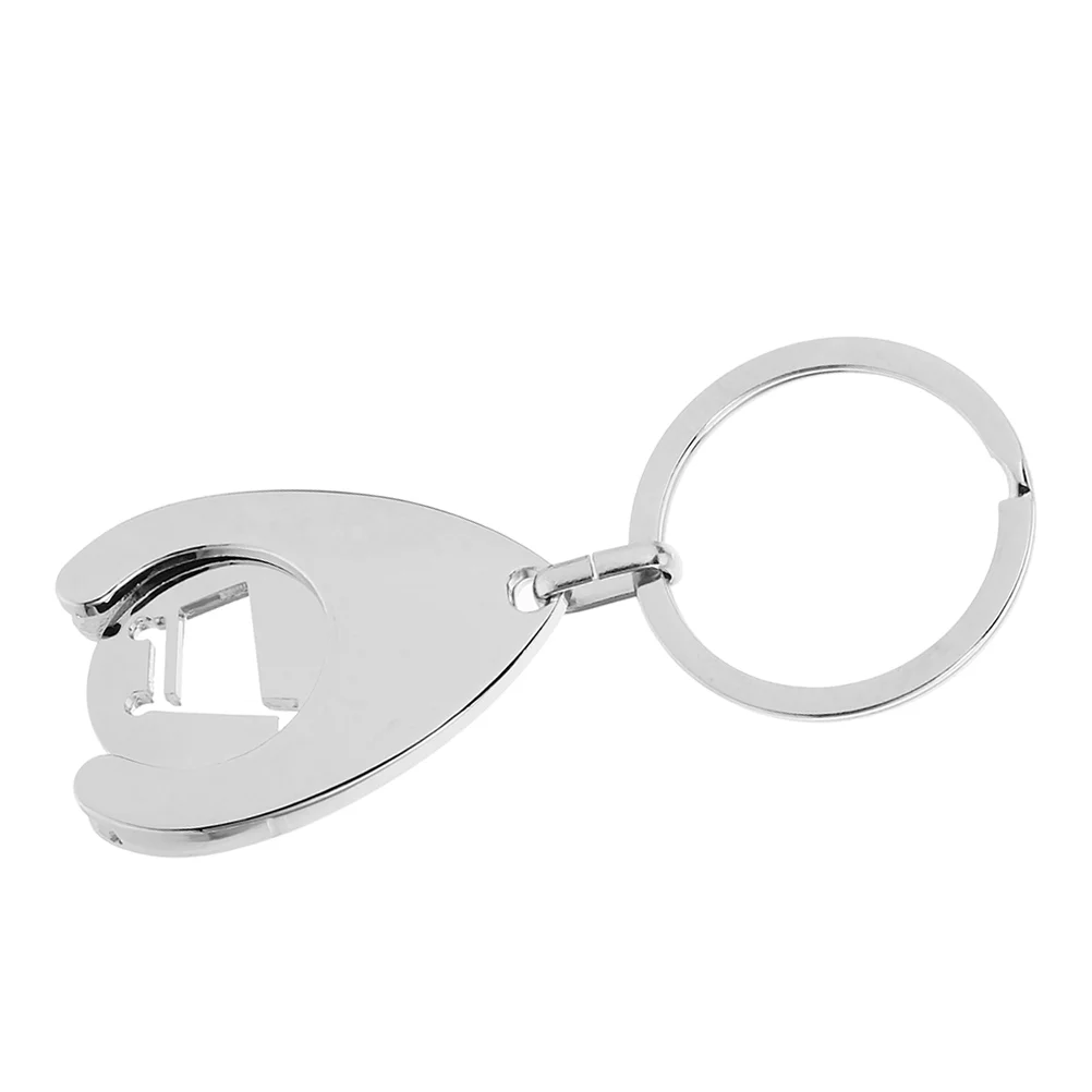 

Coin Car Token Keychain Shopping Ring Keyrings Metal Supermarket Trolley Portable Openers