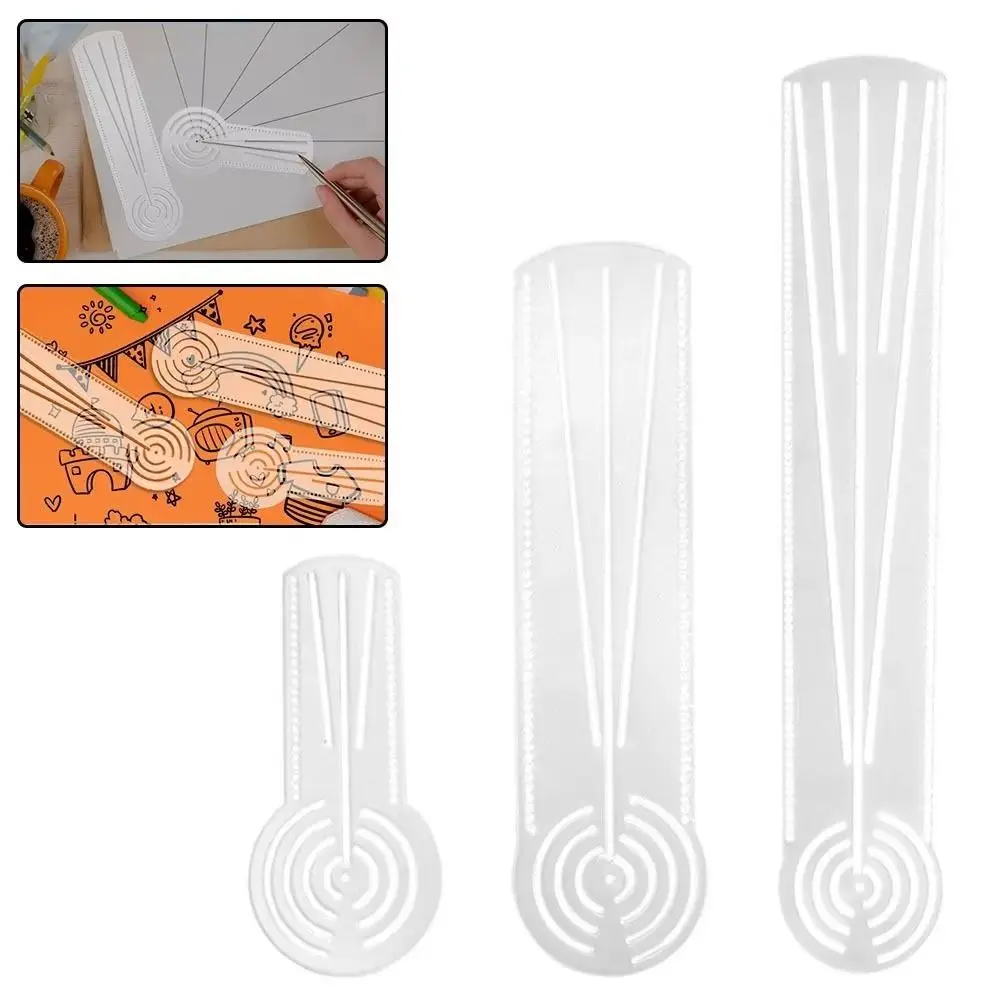 Durable Mandala Drawing Stencil Reusable Transparent Drawing Template Acrylic 3-in-1 Compass Protractor Ruler