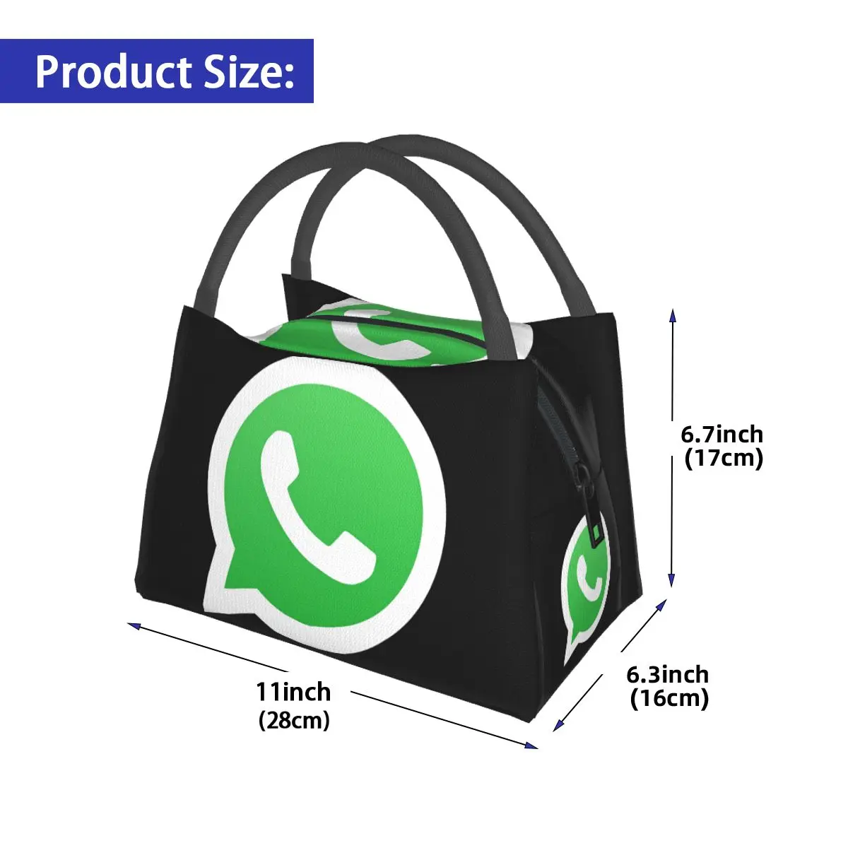 WhatsApp Logo Portable insulation bag for Cooler Food Office Pinic Container