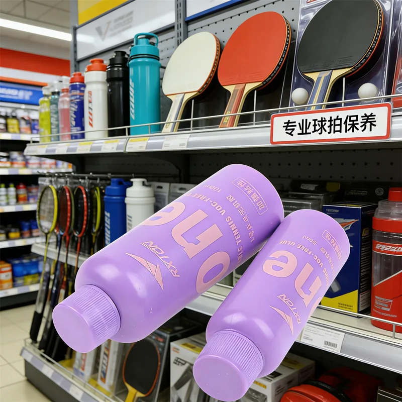 Long Lasting Bond Ping Pong Bat Rubber Adhesive 50/100ml High-Strength Inorganic Glue for Racket Assembly Includes Sponge Wiper.