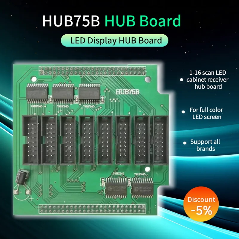 

Full color LED Screen HUB75B LED HUB Board 1-16 Scan LED Cabinet Receiver HUB Board Support All Brands