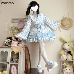 Japanese Sweet Lolita Dress Women Kawaii Kimono Halloween Animation Show Maid Cosplay Costumes Girl Anime Role Play Unifrom Set