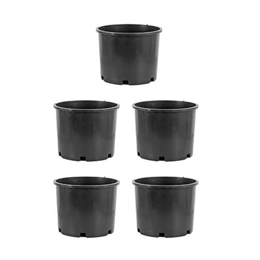 

Pro Cal HGPK5PHD Round Circle 5 Gallon Wide Rim Durable Injection Molded Plastic Garden Plant Nursery Pot for Indoor or Outdoor
