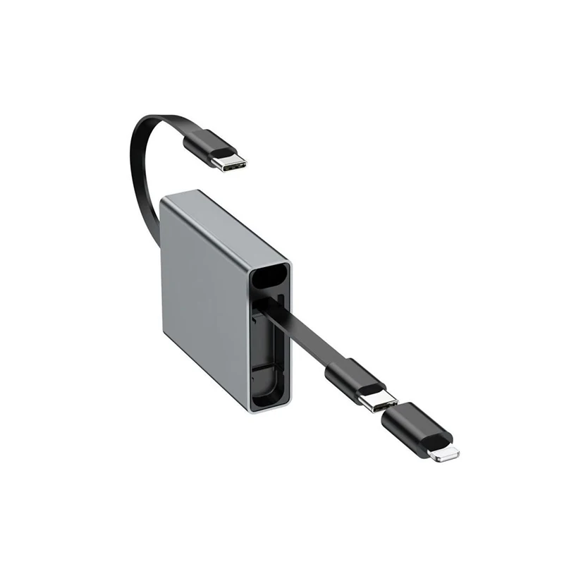Type-C Single-Pull Data Cable 66W Unidirectional Retractable Charging Cable Pd Fast Charging Compatible With Smartphones/Laptops