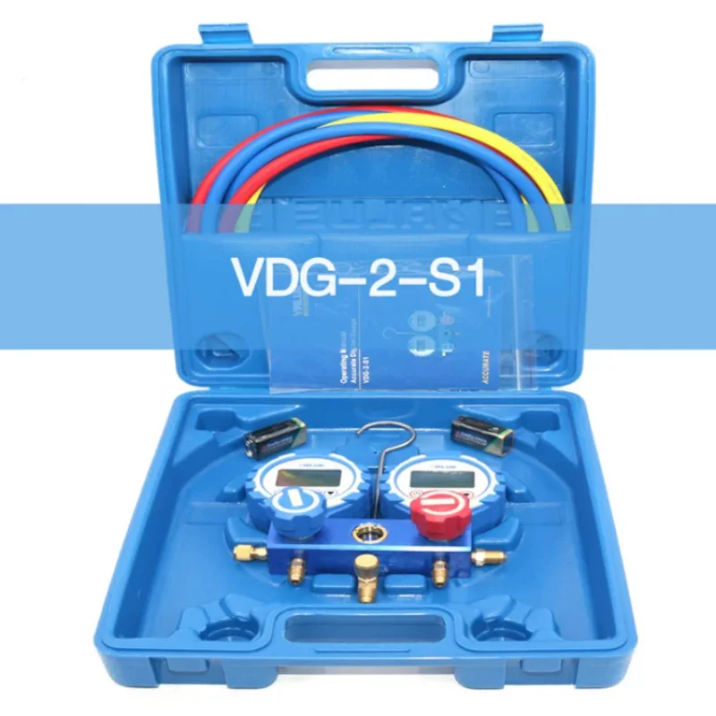 

(Sea shipping) R410a Refrigeration Double Dial Digital Manifold Pressure Gauge Set