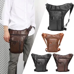 Bolsa impermeable para motocicleta, riñonera de cuero PU, multifuncional, táctica, de viaje, para teléfono, para hombre