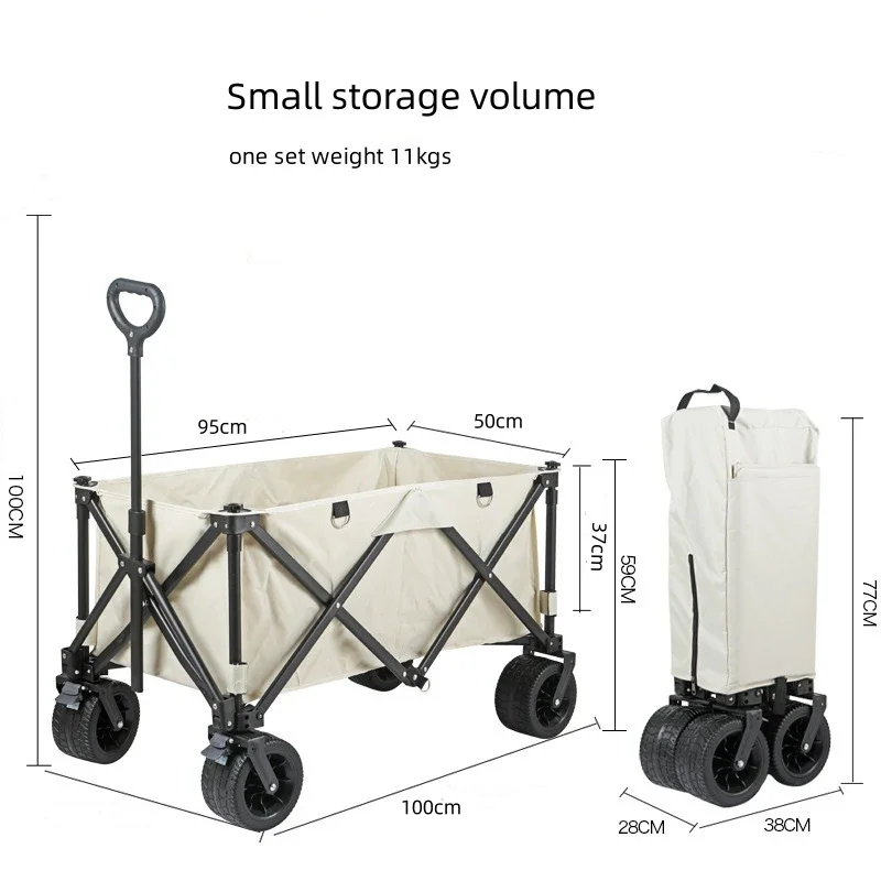 Heavy Duty Outdoor Folding Cart Collapsible Wagon Camping Cart for Camping Shopping Garden and Beach