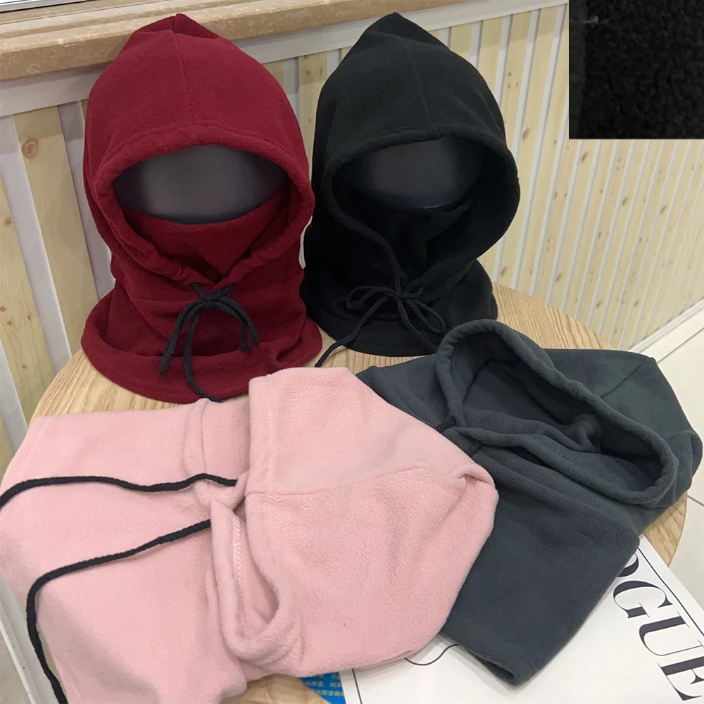 Outdoor Winter Thermal Fleece Balaclava Scarf Ski Face Mask Neck Warmer Snood Hood Hat Windproof Cold Warm Riding Cap Sports