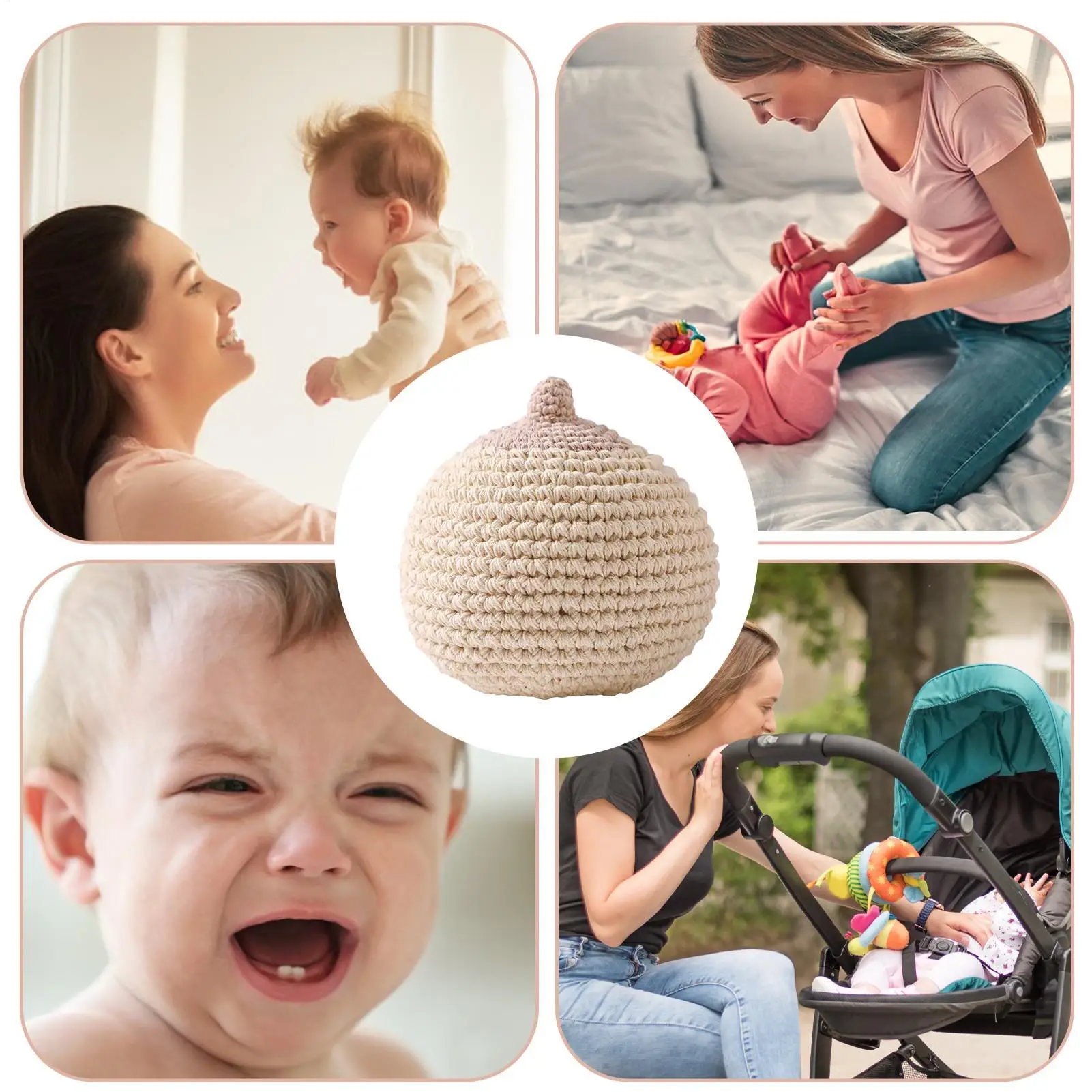 1 PC Baby Teether โครเชต์ Boob สําหรับเด็ก Handmade ให้นมบุตรรุ่น Soothe ของเล่นเด็กของขวัญของเล่นเด็ก