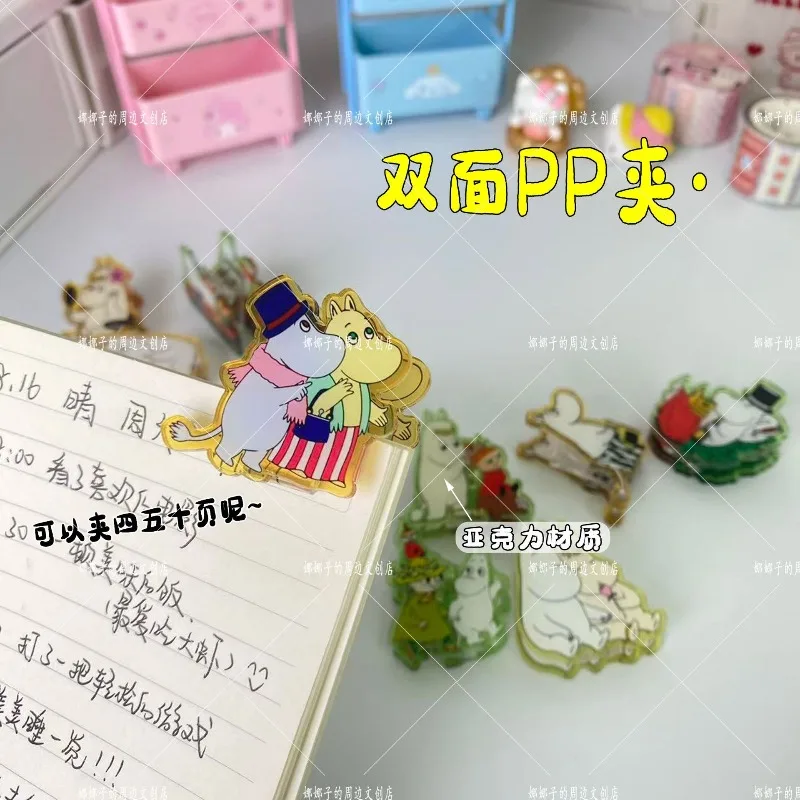 Moomin braçadeira acrílica pikku myy snork donzela anime figuras de ação papelaria q figura decoração de mesa crianças presentes de aniversário