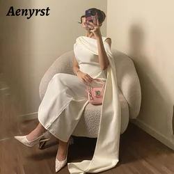 Aenyrst arábia saudita elegante vestido de baile feminino personalizado bege festa vestidos de noite comprimento do tornozelo vestidos de ocasião formal 2024 novo