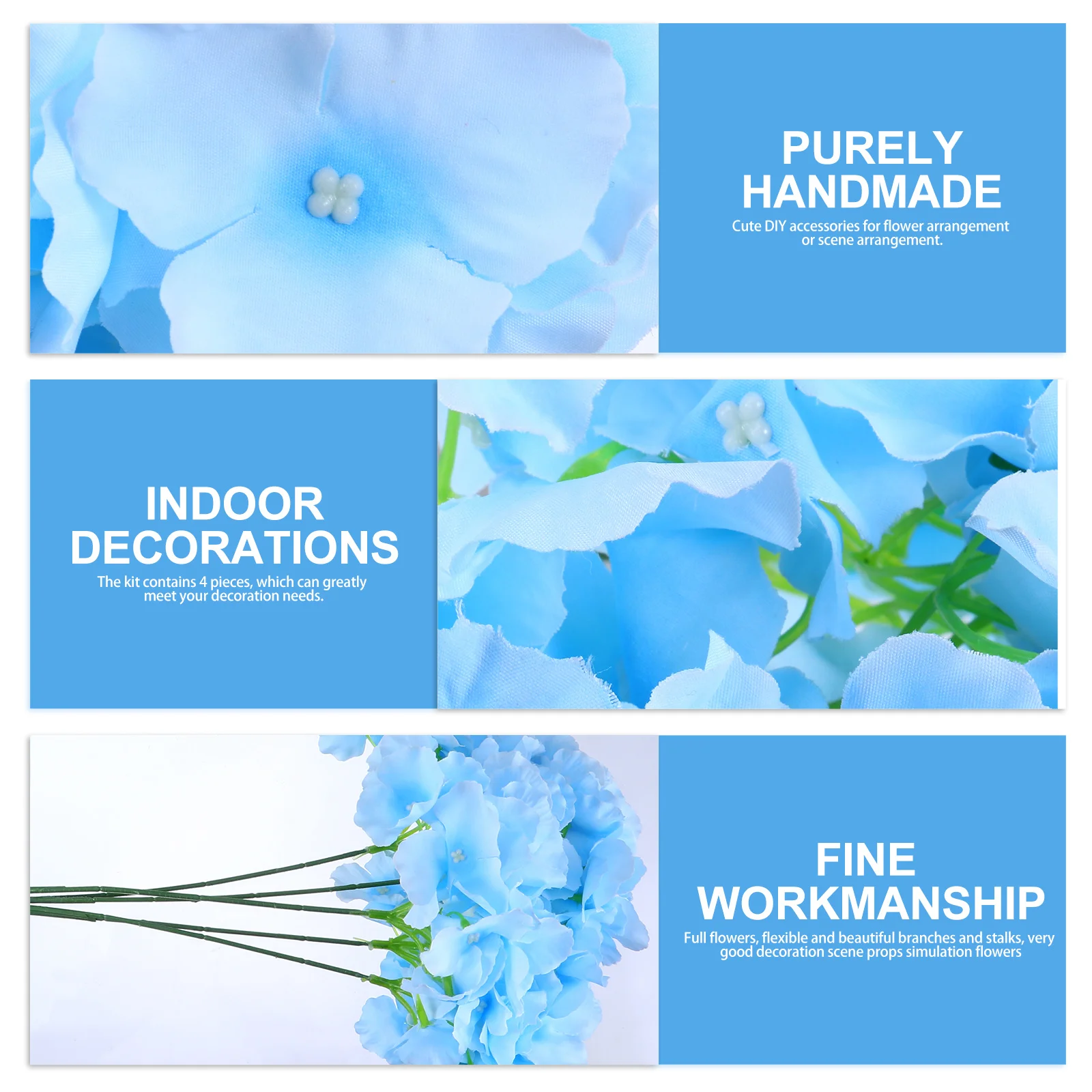 

2Pcs Artificial Hydrangea Desktop Decoration Compact Size Party Table Flower Hydrangea Decorative Ornament Realistic