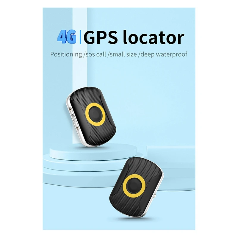 Voice Listening GPS Tracking Device, SOS 4G, Colar Tracker, Sistema de Alarme para Idosos, Black A