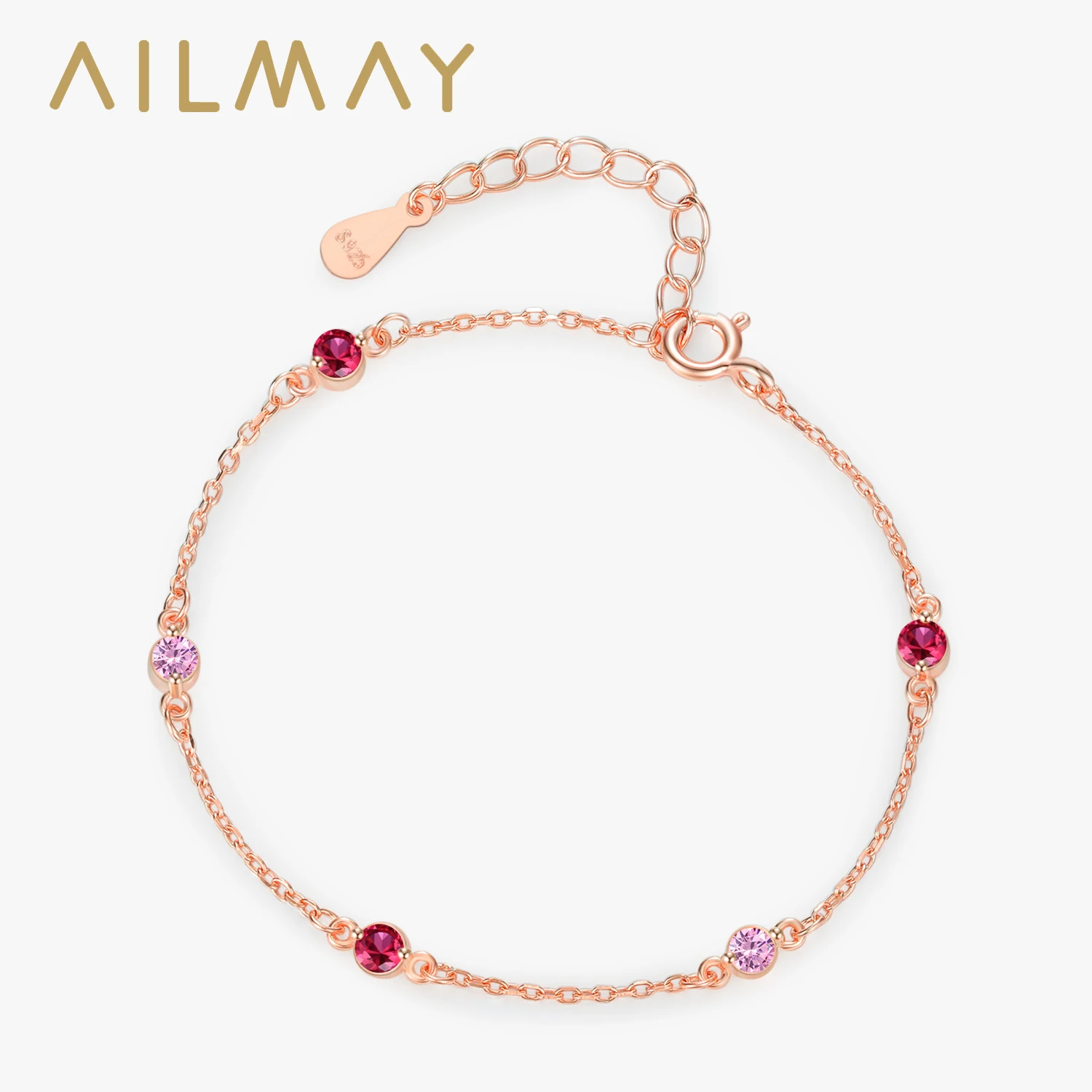 

Изысканный браслет из серебра 925 пробы с розовым цирконием для женщин и девушек, подарок на день рождения или праздник.