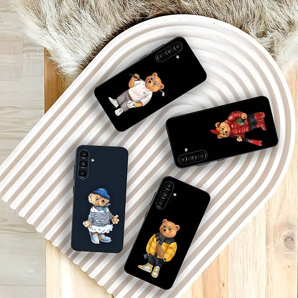 

Fashion Baron F-Filou B-Bear Phone Case For Samsung Galaxy A73,31,32,72,41,53,52,71,22,5G,Note,J7,8,9 Soft Black Cover
