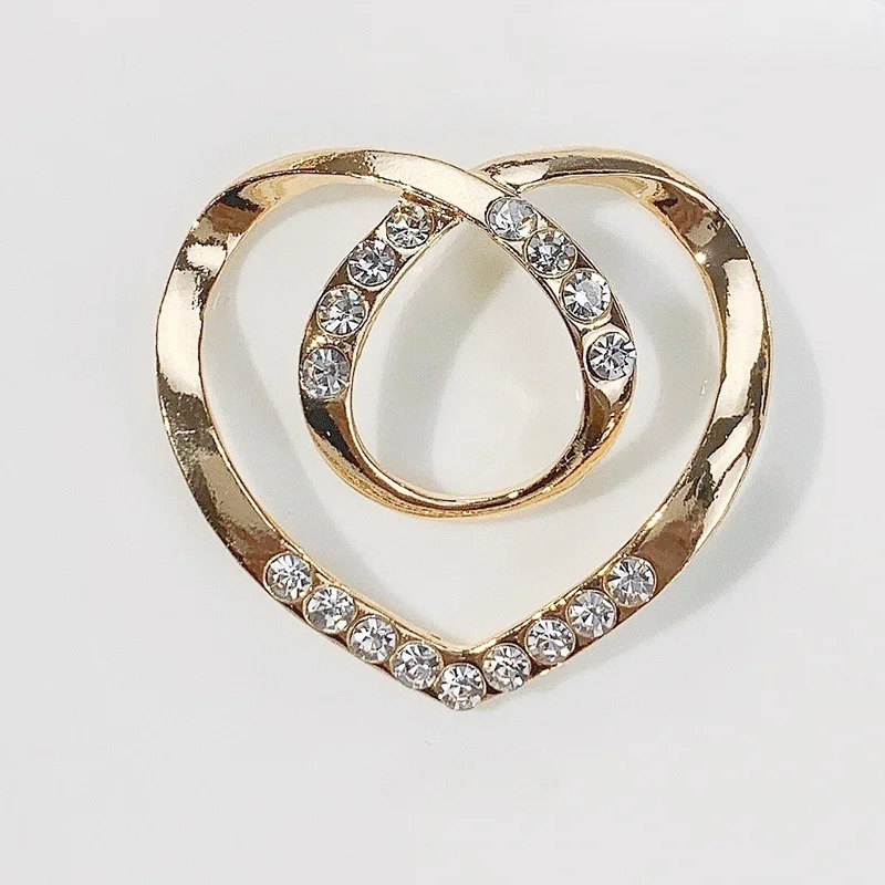Adjustable Knot Scarf Buckle Pin, Crystal Brooch Clip