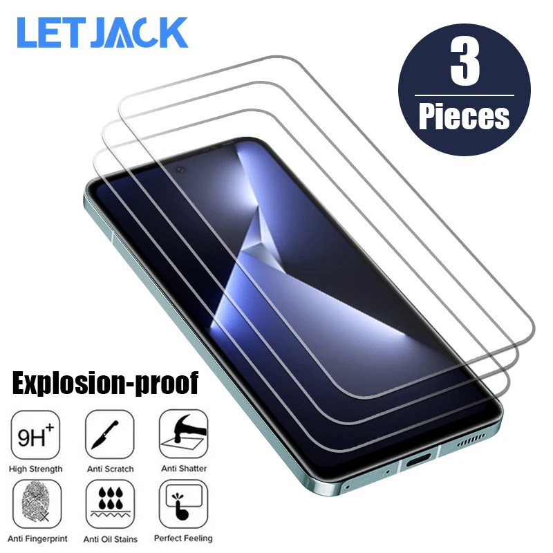 

1-3Pcs Tempered Glass For Tecno Pova 5 4 Spark 10C 10 9T 9 8C 8T 8P 8 Screen Protector Camon 20 19 Neo 18 Premier 18T 18P 17 Pro