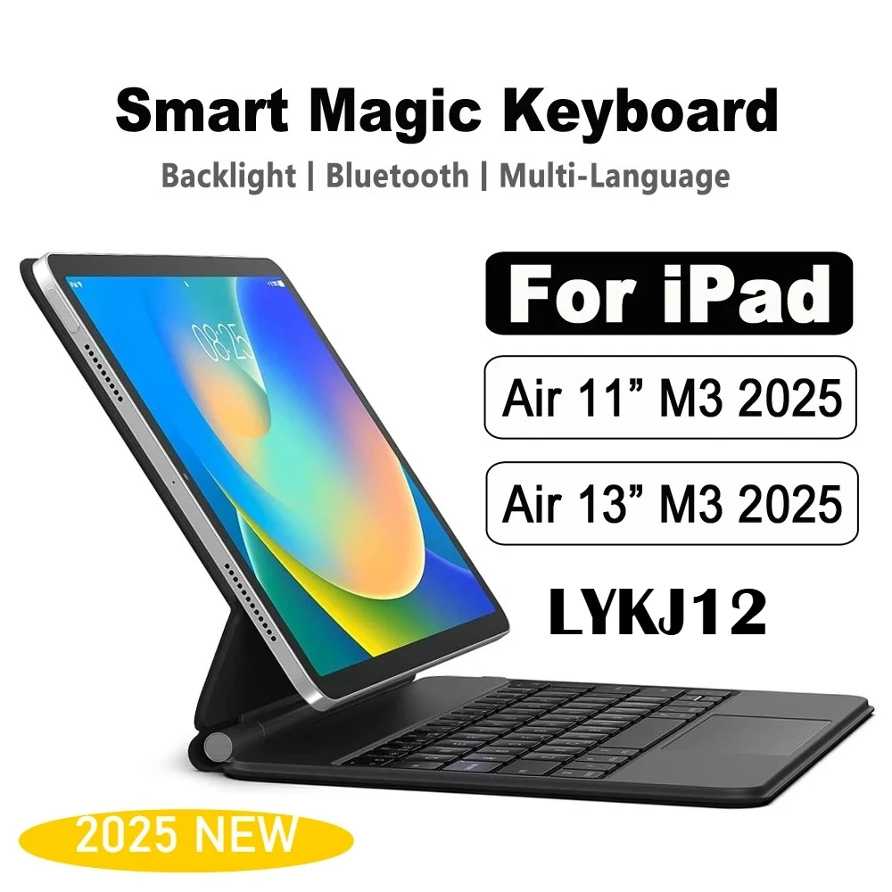 

Backlight Magic Keyboard New Case for IPad A16 Air 11 13Inch M3 2025 7th Gen for IPad 10th Air 11" 13" M2 2024 Air 6th Gen Funda