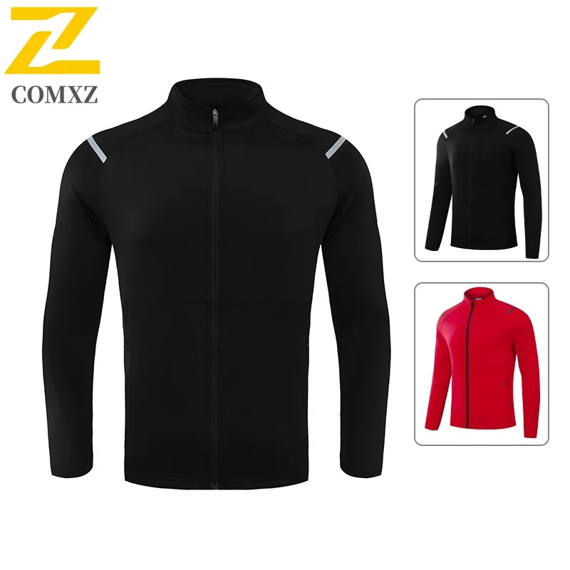 COMXZ معطف رياضي رجالي ربيع الخريف تشغيل أفضل 2025 موضة جديدة فضفاضة تناسب سترة غير رسمية الوقوف طوق بلون سترة هوديي #1
