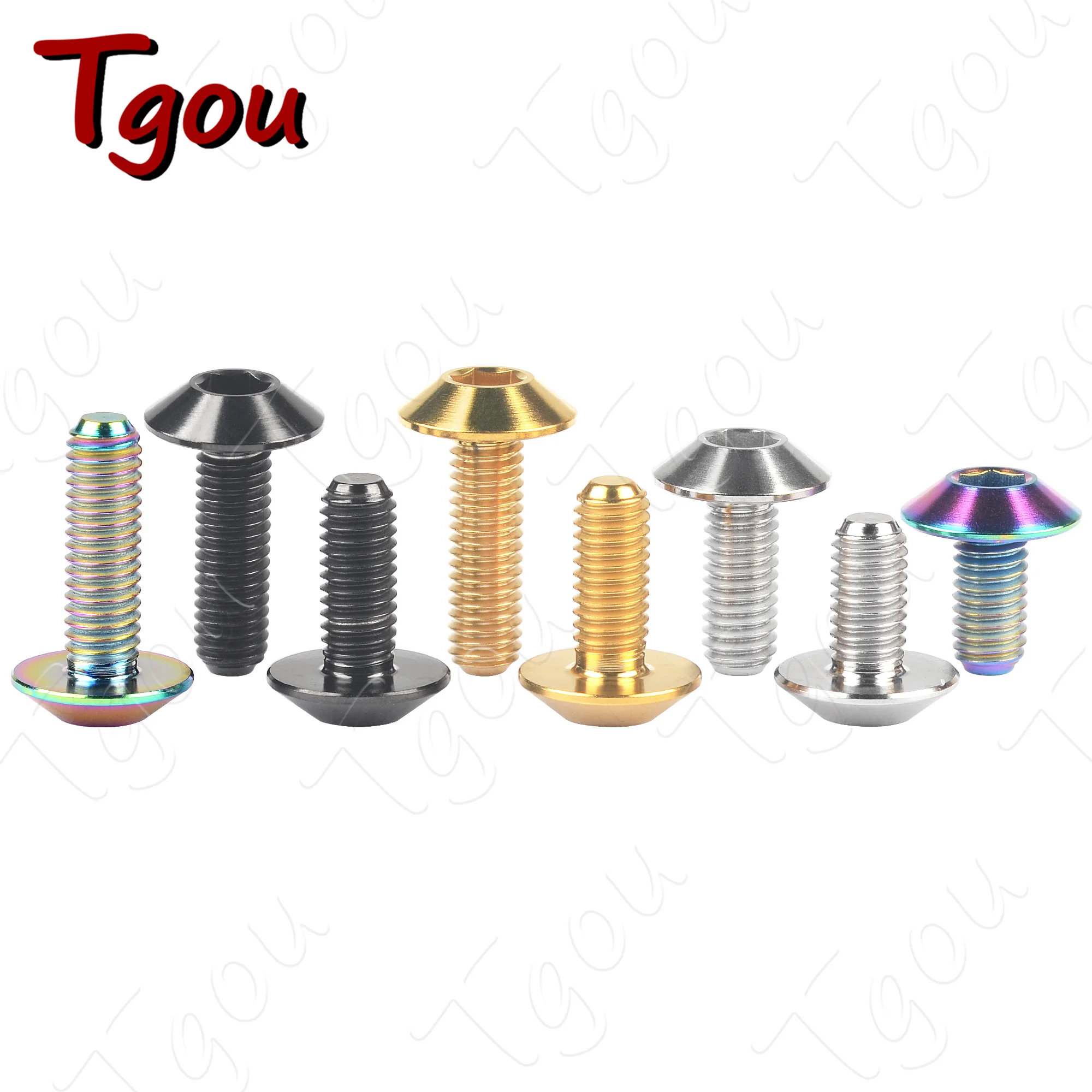 Tgou Titanium Bolt M6x12/15/20/25/30/35mm Button Allen Hex Head&Torx Head Screws for Motorcycle Bicycle 1pcs