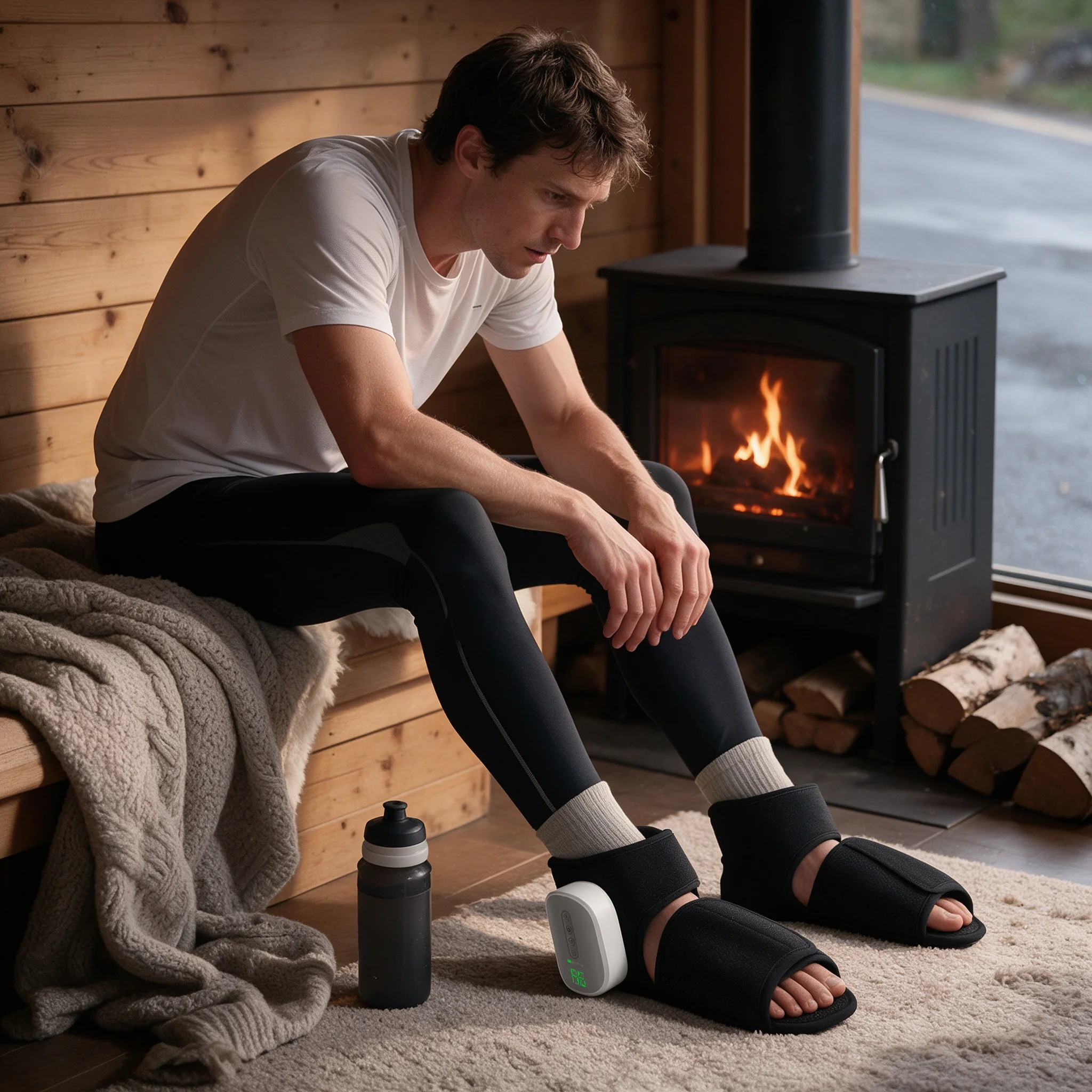 2/1 Pcs Air Compression Foot Massager with Heat, Cordless Ankle Massager 3000mAh for Sore Feet, 3 Modes 4 Levels 15Min Timer 5V USB, Heated Air Compression Wrap, USB Rechargeable