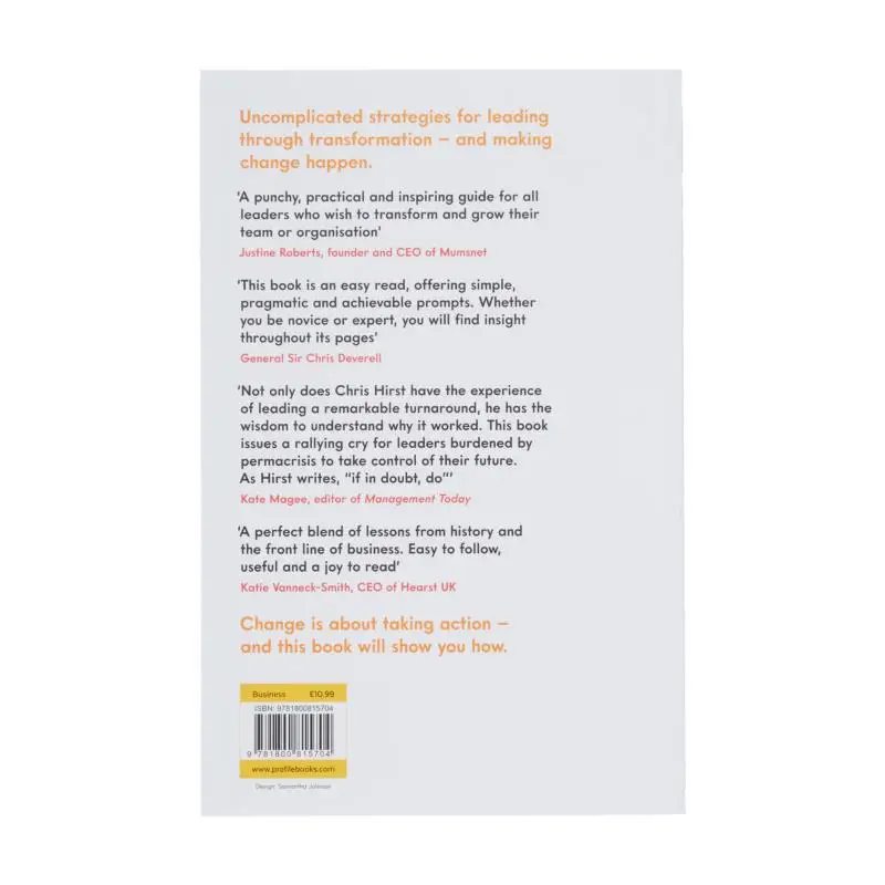 No Bullsht Change  An 8 Step Guide For Leaders Chris Hirst Profile Books 9781800815704 Book