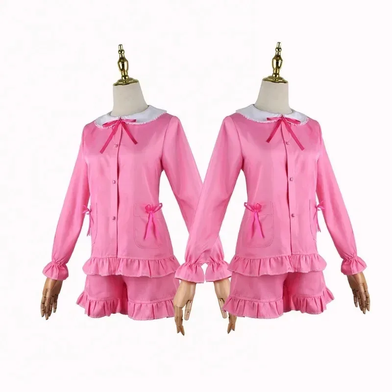 أزياء أنيمي إرومانغا سينسي إيزومي ساجيري التأثيرية ملابس نوم وردية لطيفة ملابس نوم قصيرة بفيونكة أغطية رأس شعر مستعار مجموعة كاملة ملابس حفلات كرنفال