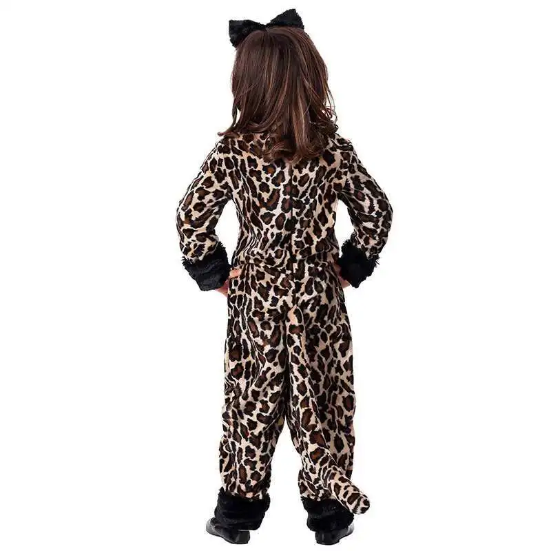 زي الهالوين التأثيري للهالوين مرحلة الأداء لعب الأدوار فتاة الفهد ليوبارد زي الفهد مضحك فستان بتصميم حالم