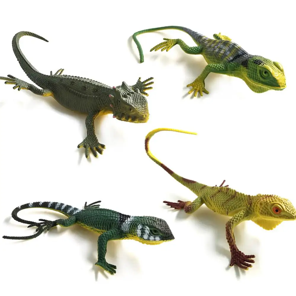 12Pcs Miniature Mini Lizard Gecko Animal Model Magic Trick Kids Education Toy Small Ornament Home Decor