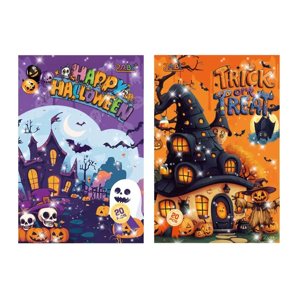 

20Pcs/Pack Pumpkin Skeleton Kids Halloween Stickers Trick or Treat Spooky Scrapbooking Planner Stickers Castle Series Ghost