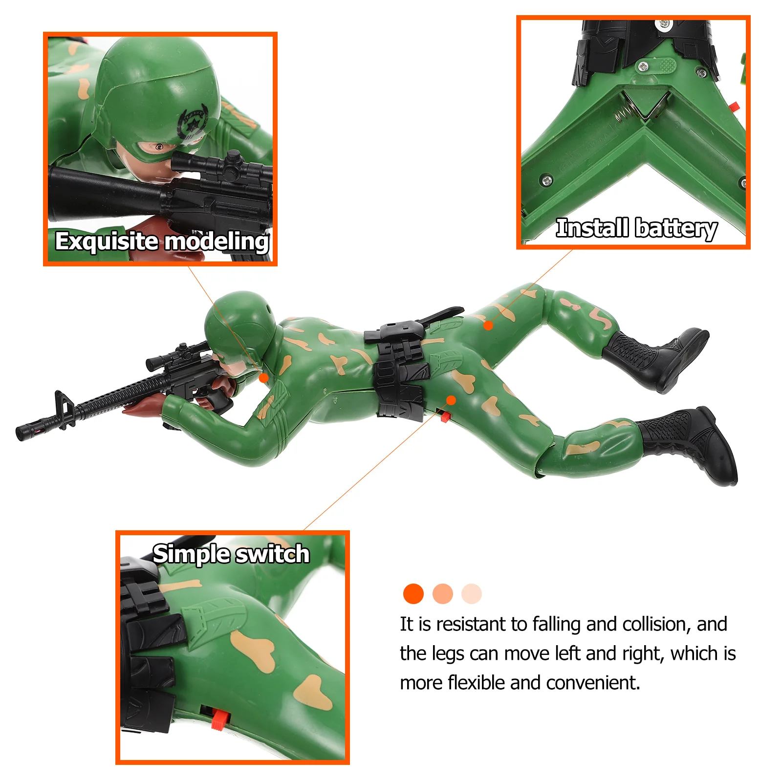 Creeper Figuur Kinderkamer Decor Speelgoed voor Peuters Speelgoed Soldaat Beeldjes Elektrische Actiefiguren Kruipen