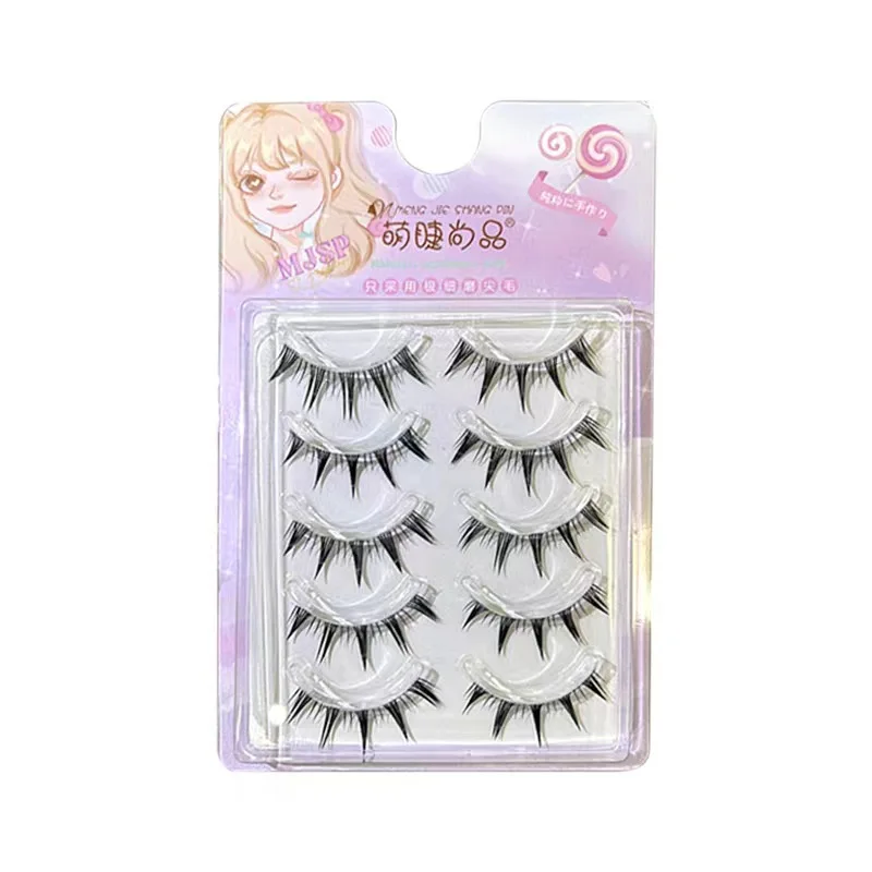 New 5 Pairs Transparent Manga False Eyelashes A Type Simulation Thick Big Eyelash Extension Japanese Nude Makeup Eyelash Wispy