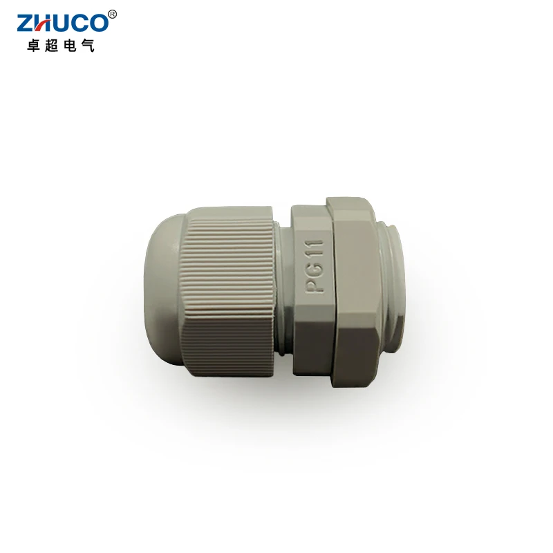 Zhuco 10 peças pg11 5-10mm cinza kit de conector de cabo ajustável à prova d'água cabo sobre glândula juntas de nylon de plástico com junta de borracha