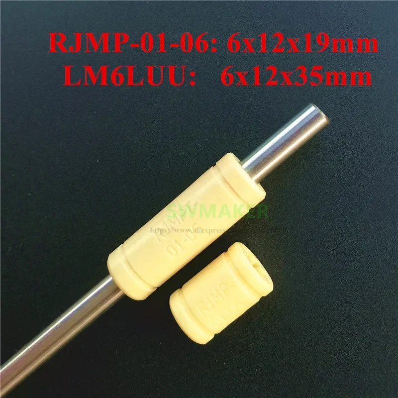 10PCs lm6uu solid polymer RJMP-01-06 RJ4JP-01-08 RJMP-01-10 RJ4JP-01-12 linear bearing bushing 6mm Prusa Mendel DIY CNC motion