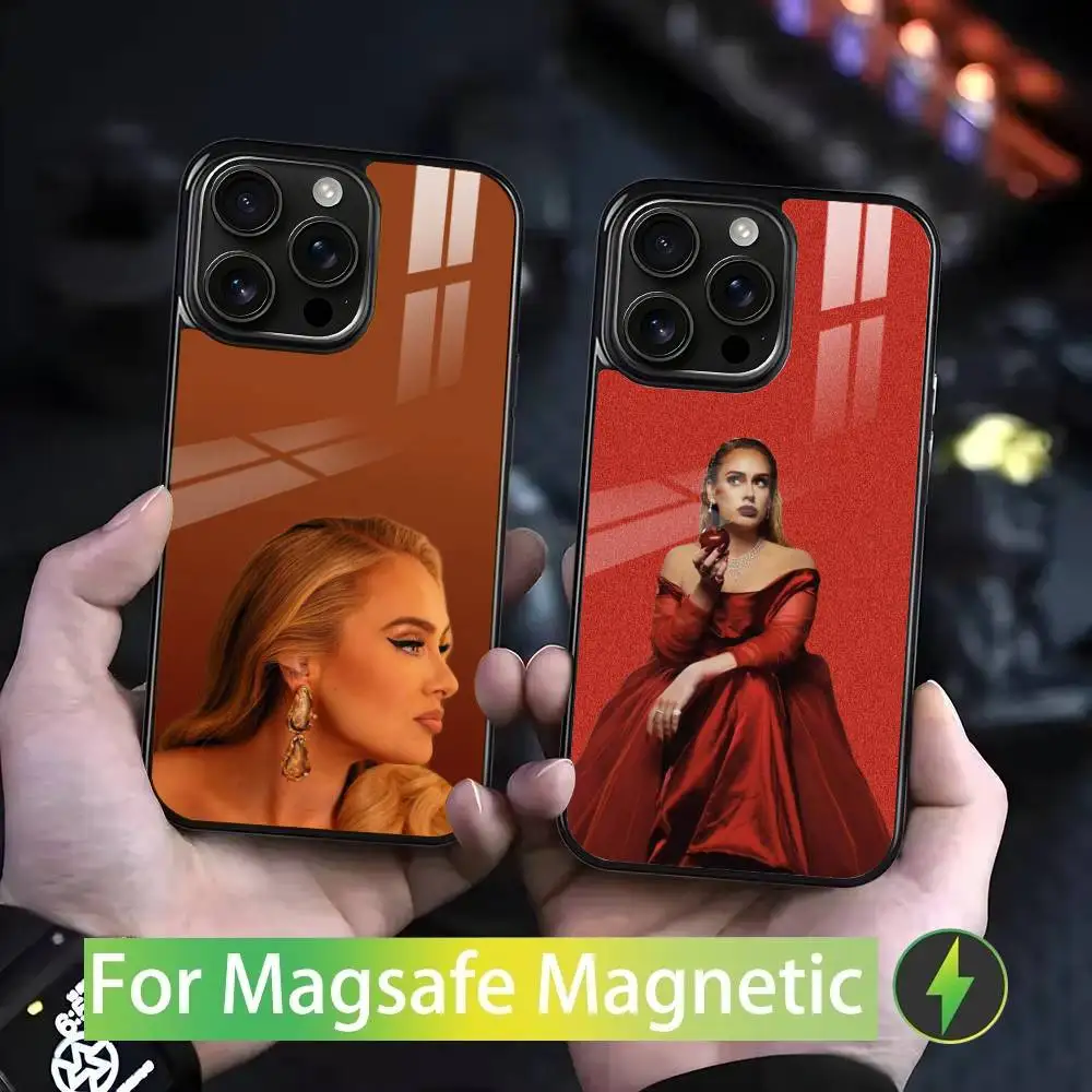 

A-Adele Phone Case For IPhone 17 16 15 14 13 12 11 Pro Max Plus Mini Magsafe Mirror Wireless Magnetic Cover
