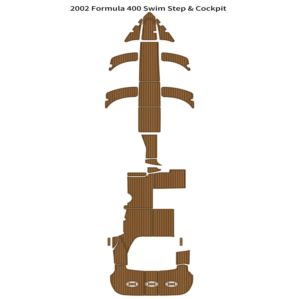 2002 Formula 400 Swim Step Cockpit Boat EVA Faux Foam Teak Deck Floor Pad