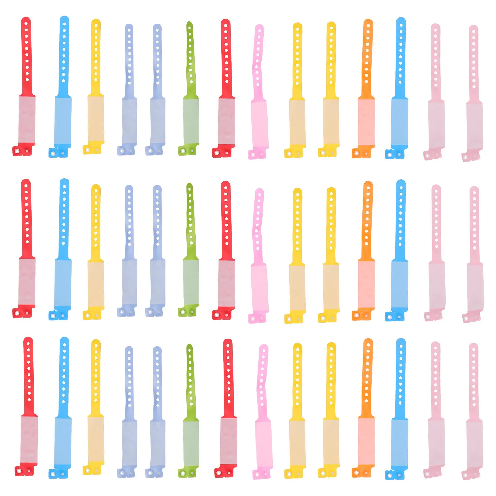 

100Pcs PVC Wristband Anti-Lost Adjustable Safety Identification Bracelet Waterproof Writable Kids Party Outdoor Wrist Id Band