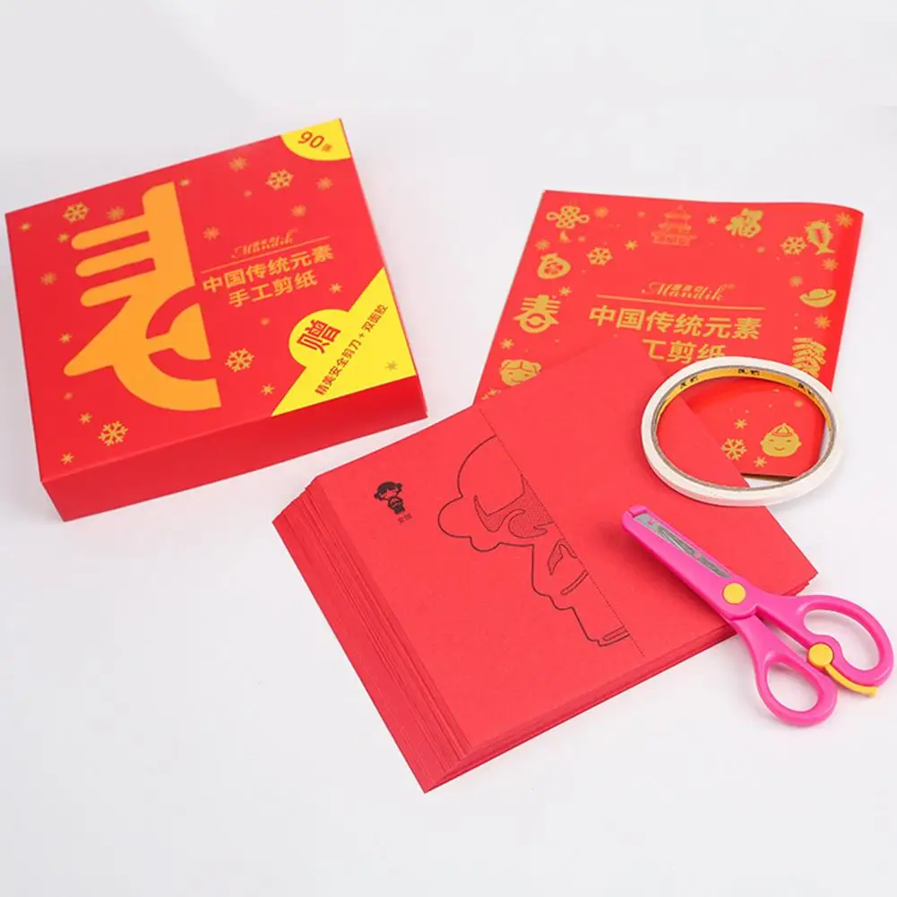 Traditional Chinese Paper-cutting Chinese Paper-cutting Craft Kit Traditional Chinese Zodiac Handmade Paper Cutting for Spring