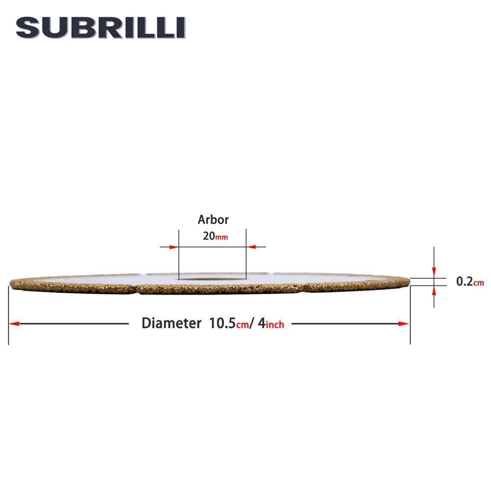 Subrilli 1pc 105mm disco de corte 4 Polegada lâmina serra diamante rebolo ferramenta roda rotativa para cerâmica vidro exportação ferramenta corte