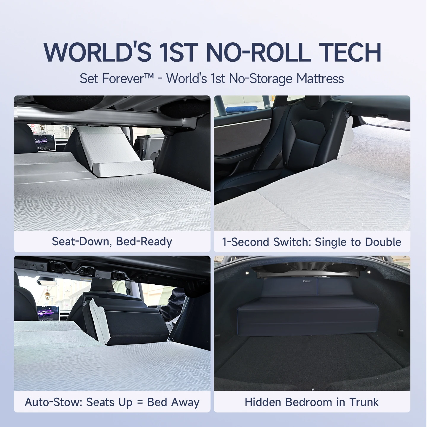 Car Mattress for Tesla Model 3 Highland 2024 2025 2026 & Model 3 2020-2023 Accessories Car Foldable Memory Foam Camping Bed Pad - view 3