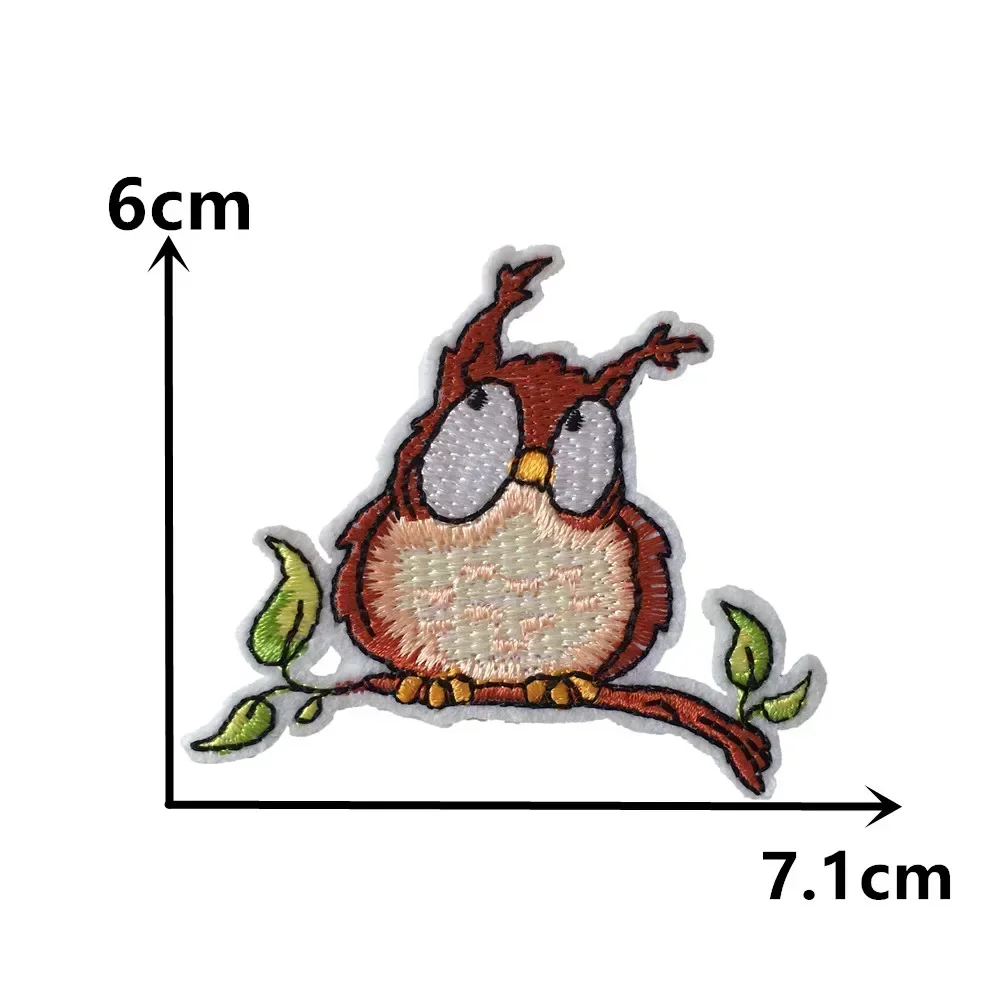 Little owl embroidery children\'s jeans patch badge fabric can be sewn and ironed DIY craft supplies accessories 1PCS for sale