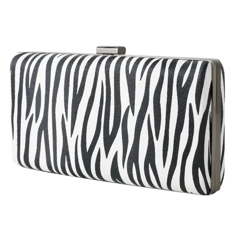 

1Pcs Zebra Striped Evening Bag Premium PU Portable Cosmetics Storage Lady Handbag Unique Party Banquet Purse Fashionable All