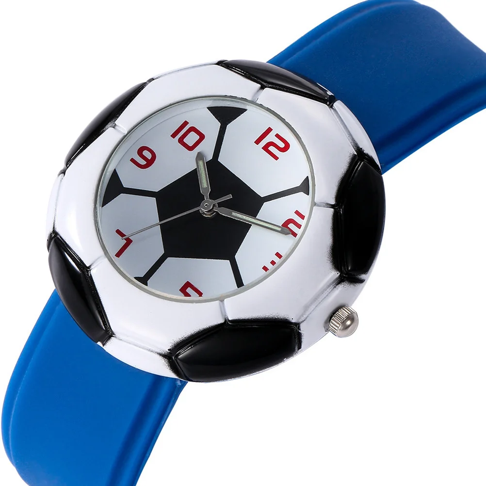 1Pcs Children Football Night Light Watch Quartz Silicon Wristband Comfortable Cartoon Design Birthday Gift Kids Cartoon Watch