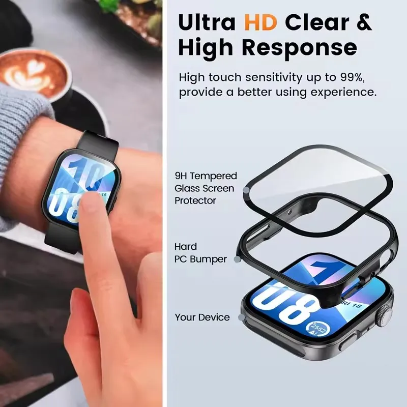 حافظة من الزجاج المقسى + حافظة لهاتف هواوي فيت 3/4/4 برو واقي للشاشة غطاء ممتص للصدمات لساعة هواوي فيت سلسلة 3 4 4Pro #2