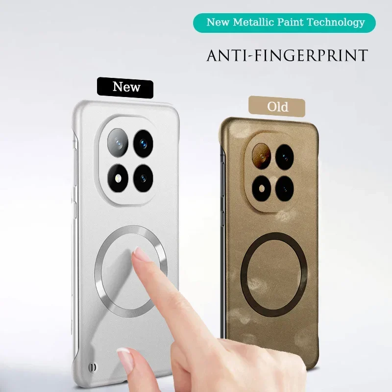 Luxury Ultra Thin Metallic Frameless Magnetic Case for Redmi Note 15 14 Pro Plus K80 K70E K70 Pro Ultra Shockproof Protect Cover view 4