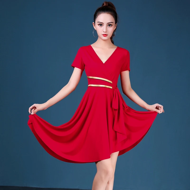 Lente Nieuwe Latin Dance Praktijk Dress Performance Jurk Vrouwelijke Moden Dans Professionele Uitvoering Rode Samba Kleding